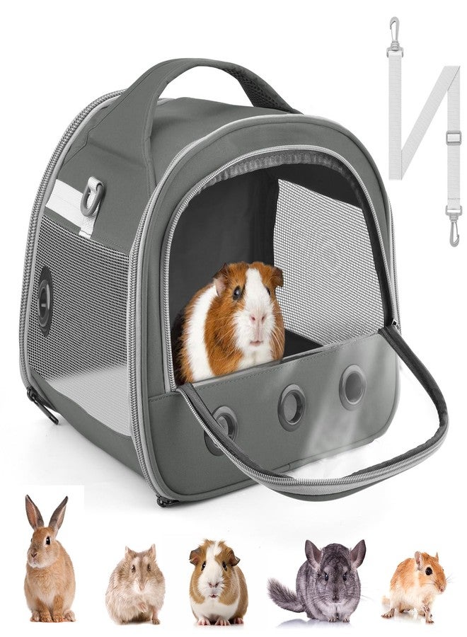 Bissap Guinea Pig Carrier Bag, Portable Small Animal Carrier Pouch for Hamster Chinchilla Rabbit Gerbil Hedgehog Sugar Glider Outgoing Travel Carrying Case - Grey - Image 1